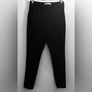 Calvin Klein Black Straight Leg Pants, Button & Zip, 5 Pockets, Size M